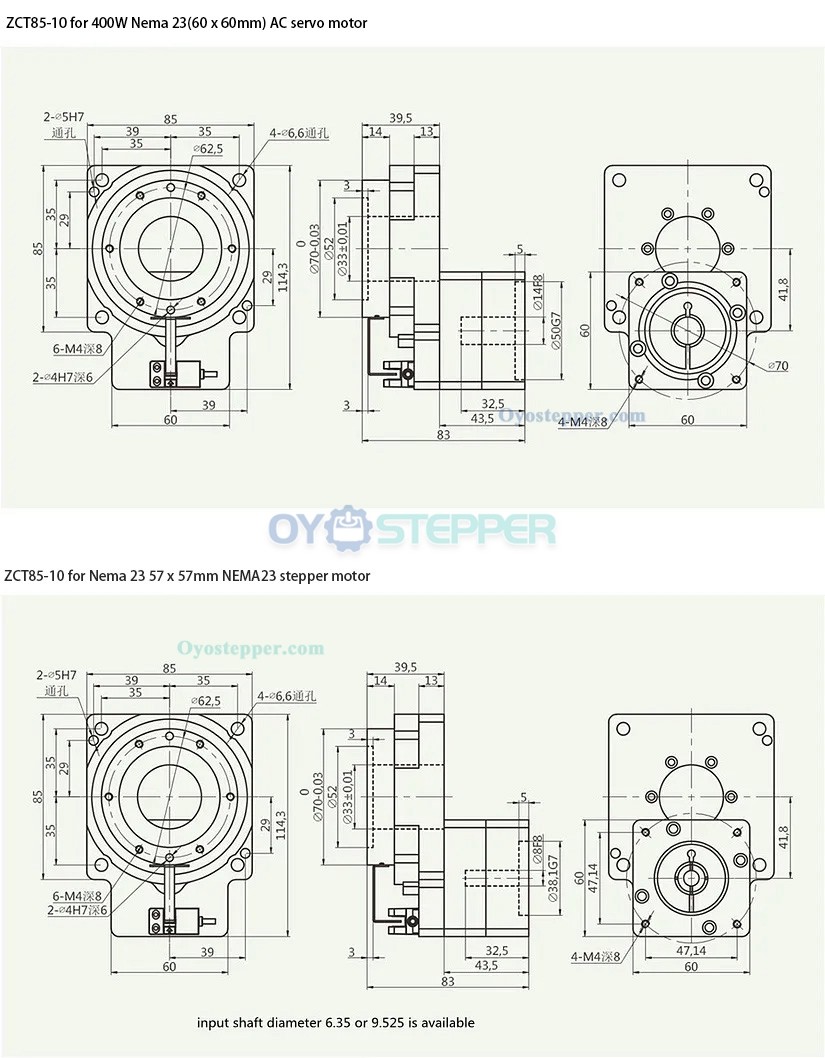 Buy ZCT85-10 8-38.1 10:1 Hollow Rotary Platform Rotating Gearbox for ...